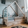 ŁÓŻKO DOMEK "SCANDI" Z BARIERKAMI