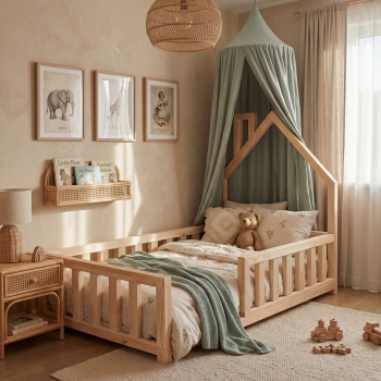 Łóżko z mini domkiem Scandi