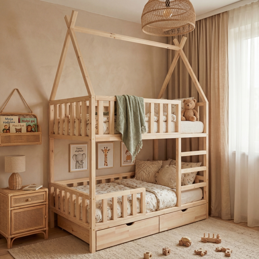 Łóżko piętrowe TIPI