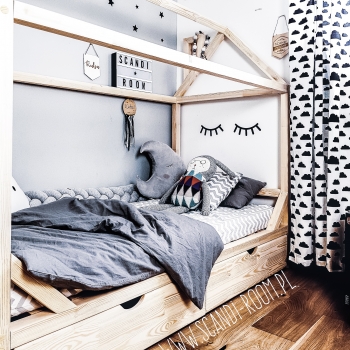 ŁÓŻKO DOMEK SCANDI BEZ BARIEREK